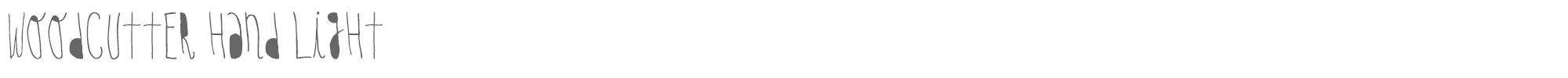 Sample characters Woodcutter Hand Light Font